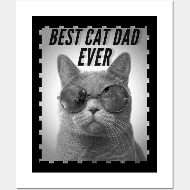 Best Cat Dad Ever Wall Art by Esus Store